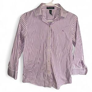 Ralph Lauren Purple Striped Button Down Shirt